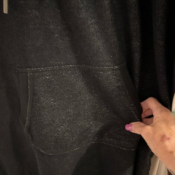 Marc NY Andrew Marc black hooded shift dress with kangaroo pockets size xl - Picture 4 of 8